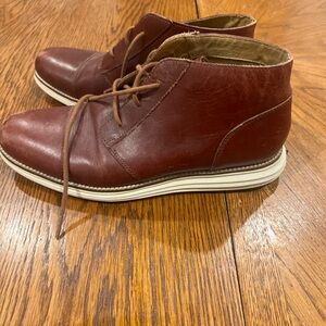 Cole Haan Brown Chukka Boots with Cap Toe and Modern Sole
